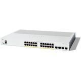 Cisco - Catalyst 1200 - Netwerkschakelaar - Wit - 24 PoE-poorten, 24x RJ45, 4x SFP, 195W PoE-budget