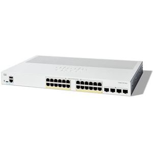 Cisco - Catalyst 1200 - Netwerkschakelaar - Wit - 24 PoE-poorten, 24x RJ45, 4x SFP, 195W PoE-budget
