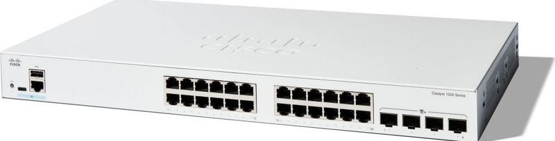 Cisco - Catalyst 1200 - Netwerkschakelaar - Wit - 24x RJ45, 4x SFP, Layer-2-switching, VLAN-ondersteuning