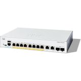 Cisco - Catalyst 1200 - Netwerkschakelaar - Wit - 8 PoE-poorten, 10x RJ45, 2x SFP, 19" rack
