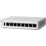 Cisco Catalyst 1200-8T-D Intelligente schakelaar, 8 GE-poorten, Ext PS, desktopcomputer, beperkte levenslange bescherming (C1200-8T-D)