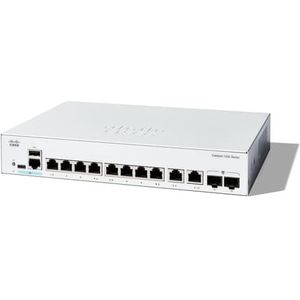Cisco Catalyst 1200-8T-E-2G Smart schakelaar, 8 GE-poorten, Ext PS, 2x1GE combo, beperkte levenslange bescherming (C1200-8T-E-2G)