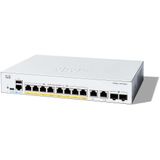 Cisco - Catalyst 1300 - Netwerkschakelaar - Grijs - 8 PoE-poorten, 10x RJ45, 2x SFP, 120W PoE-budget