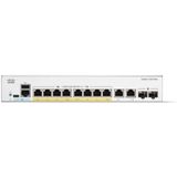 Cisco - Catalyst 1300 - Netwerkschakelaar - Grijs - 8 PoE-poorten, 10x RJ45, 2x SFP, 120W PoE-budget