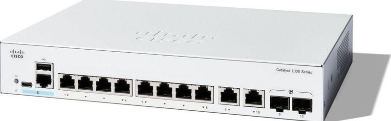 Cisco - Catalyst 1300-8T-E-2G - Managed Switch - 8 Poorten GE - Beperkte Levenslange Bescherming