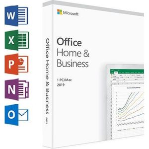 Microsoft Office 2019 Home & Business Eenmalige aankoop (code in doosje)