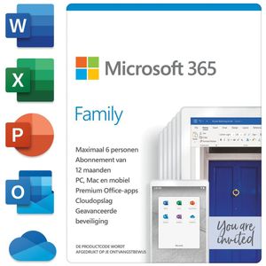 Microsoft 365 Family - Nederlands - 1 Jaar Abonnement