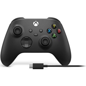 Microsoft Xbox draadloze controller + USB-C kabel (Xbox serie X, Xbox One X, PC, iOS, Android), Controller, Zwart
