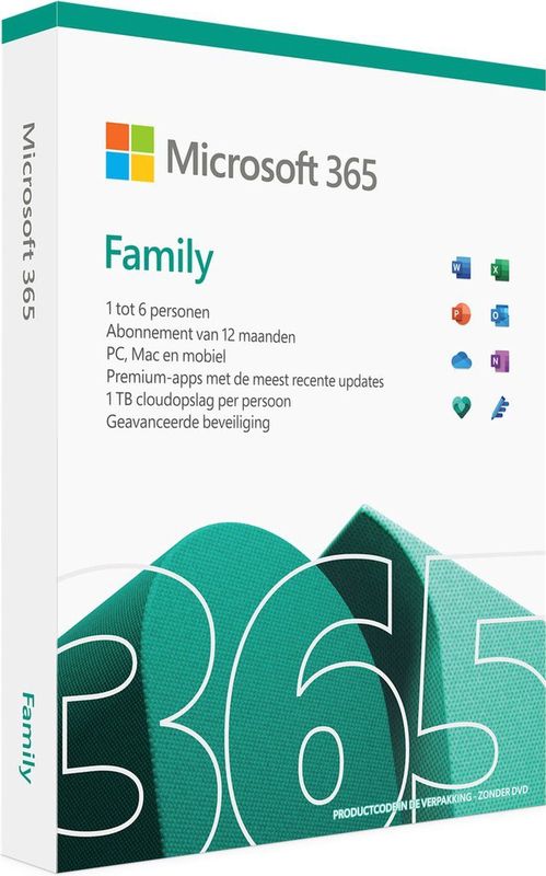 Microsoft 365 Family - 1 Jaar - 6 Personen - Nederlands