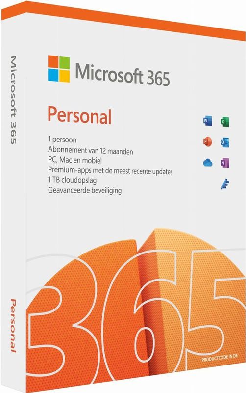 Microsoft 365 Personal - 1 Licentie - Abonnement - Nederlands - 1 Jaar