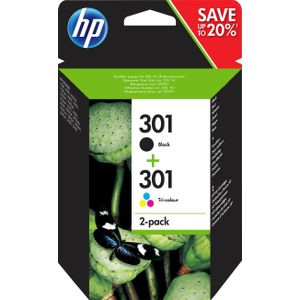 HP 301 Multipack (Transport schade) zwart en kleur (N9J72AE) - Inktcartridge - Origineel