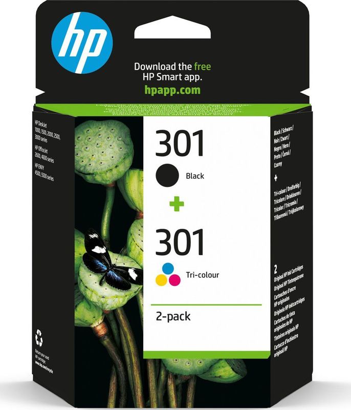HP 301 (N9J72AE) - Schwarz + 3 Farben - Druckerpatrone - Multipack