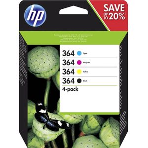 HP 364 4-pack Black/Cyan/Magenta/Yellow Original Ink Cartridges inktcartridge 4 stuk(s) Origineel Normaal rendement Zwart, Cyaan, Magenta, Geel