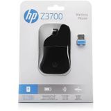 HP Z3700 Slanke draadloze USB-muis 2,4 GHz zwart met 1200 dpi blauwe led-optische sensor, batterijduur tot 16 maanden
