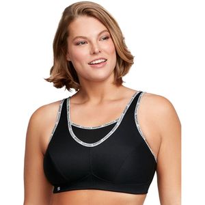 Glamorise No-bounce Camisole #1066 Sportbeha zonder beugel voor dames, Zwart, 90D