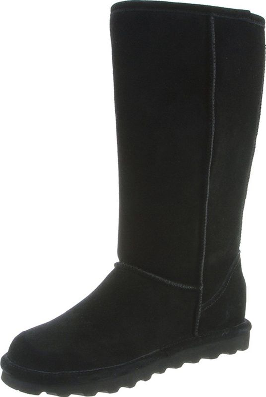 BEARPAW Elle Tall - Damesmode Laarzen - Zwart - Nubuckleer - Warm Gevoerd