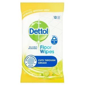 Dettol Antibacterial Floor Wipes Lemon & Lime Large 10 Stuks (Vloerdoekjes)