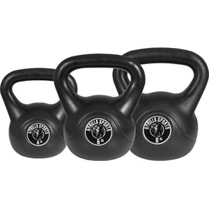 Gorilla Sports Kettlebells - Kunststof - 4 kg, 6 kg & 8 kg - Set van 3