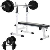 Gorilla Sports Halterbank + 70 kg Halterset - Kunststof