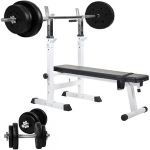 Gorilla Sports Halterbank + 70 kg Halterset - Kunststof