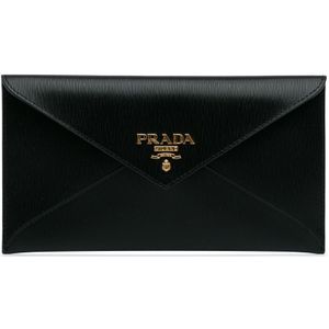 Vintage Prada Vitello Move Envelope Wallet Black