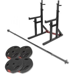 Gorilla Sports Multi Squat Rack met 40 kg Set gripper kunststof (30 mm)