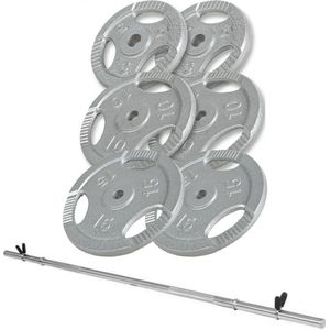 Gorilla Sports - Halterset 70 kg Gripper Gietijzer Veersluiting