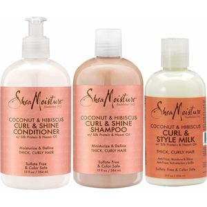 Shea Moisture Coconut Hibuscus - Shampoo Conditioner & Milk - Set of 3