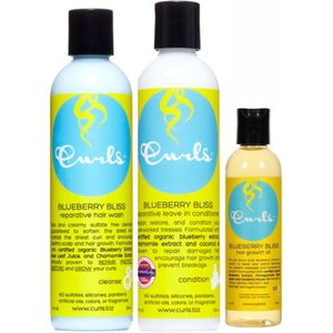 Curls Blueberry Hair Wash + Leave-In + Growht Oil
