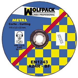 Wolfpack 9010220 Slijpschijf, metaal, 115 x 3,2 x 22 mm