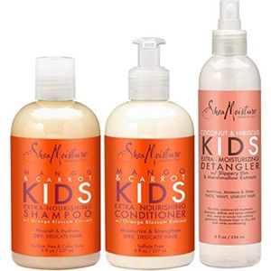 Shea Moisture Mango Carrot & Coconut Hibiscus - Kids Shampoo + Conditioner + Detangler