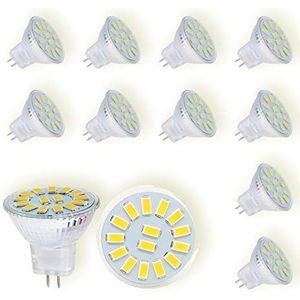 GU4 led lampen 5W MR11 LED gloeilampen 50W halogeenlampen equivalent, AC DC 12V, 500lm, 120 ° stralingshoek, warm wit, perfect voor landscape, inbouw, railverlichting, niet dimbaar, 10 stuks