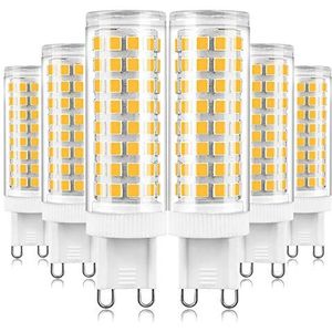 G9 10W dimbare G9 LED-lamp, 2700K warm wit 80-100 watt equivalent licht 1000lm AC 230V, G9 Bi-Pin Base - pak van 6