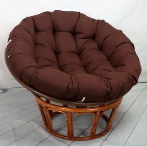 Tielag Papasan stoelkussen, papasan zitkussen voor hangstoel, rond papasan-fauteuil, bekleding, zitkussen voor tuinmeubelen, stoelkussen, bruin, 110 x 110 cm