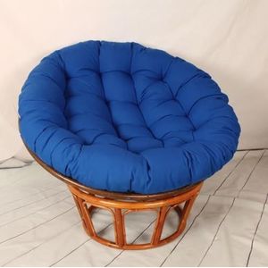 Tielag Papasan-stoelkussen, papasan zitkussen voor hangstoel, rond papasan-fauteuil, bekleding, zitkussen voor tuinmeubelen, stoelkussen, blauw, 120 x 120 cm