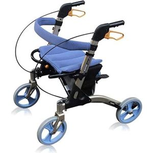Opvouwbare rollator, in hoogte verstelbare upwalker voor senioren met brede zitting en remmen, rollator drive walker, geschikt voor gehandicapten, ouderen, handicap