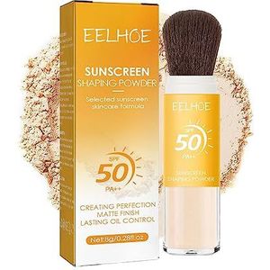 Translucent Setting Powder Met Zonnefilter, Oliecontrole Natuurlijke Matte Afwerking, Duurzaam Licht Ademend, Minerale Sunscreen Setting Powder, Minerale Poederborstel, Voor Alle Huidtypes (3PCS)