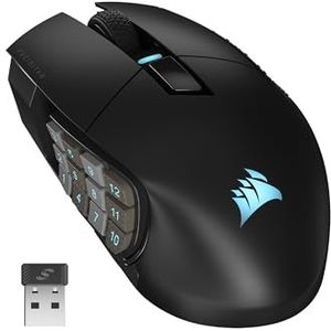 Corsair - Scimitar Elite - Draadloze Gaming Muis - Zwart - 16 Programmeerbare Knoppen