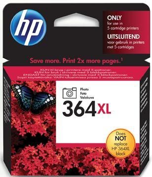 HP inktcartridge 364XL, 290 foto's, OEM CB322EE, zwart foto