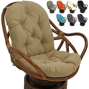 CUSENA Draaibare schommelstoel kussen 120 x 60 cm, wasbare en UV-bestendige schommelstoelkussens, kussenmat voor fauteuil schommelrotan stoel tuinzitkussen sofa Tatami mat, kaki, 60 x 120 cm