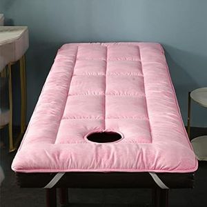 Dremdo Opvouwbare bedmatrastopper voor salon schoonheid massage matras pad met gezicht adem gat vierkante hoofdmassage, schoonheid bedhoes massage salon bed sprei, 2,60 x 180 cm