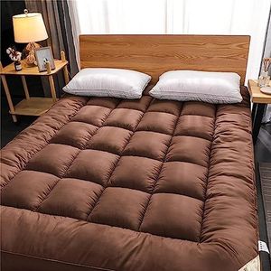 Dremdo Japans vloermatras, futonmatras, dikke tatami-mat, slaapmat, opvouwbaar matras, Japans dik futonmatras, luchtdoorlatend opvouwbaar vloerbed, campingmatras, bruin, 180 x 200 cm