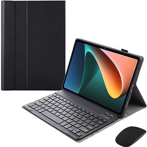 Keyboard Case Voor Xiaomi Pad 6 / Pad 6 Pro 11 Inch 2023 Release Met Muis Afneembaar Draadloos Bluetooth-Toetsenbord, Verstelbare Standaard Lichtgewicht Draagbare PU Lederen Tas,zwart