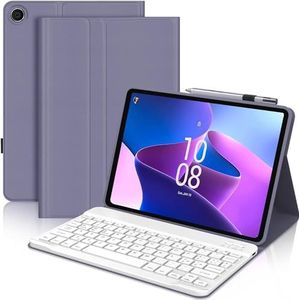 Toetsenbordhoes Voor Lenovo Tab M10 Plus (3E Generatie) 10,6"" 2022, 7 Kleuren Verlicht, Afneembaar Draadloos Bluetooth-Toetsenbord,Purper