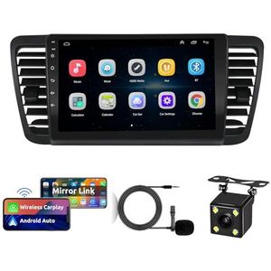 Carplay Android Autoradio für Subaru Outback Legacy 2004 – 2009 mit kapazitivem 9-Zoll-Touchscreen, hochauflösender GPS-navigatie, Bluetooth, WLAN, USB-speler, 1 GB RAM + 32 GB ROM