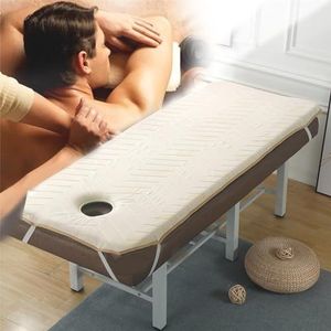 Schoonheidssalon Bed Matras Lash Bed Topper Massage Tafel Matras Met Breath Hole Velvet Dicken Spa Bed Geheugenschuim Matraskussen Cover Vierkant/Rond/Trapeziumvormige Hoofd,02 t,60 * 190cm