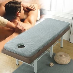 Schoonheidssalon Bed Matras Lash Bed Topper Massage Tafel Matras Met Breath Hole Velvet Dicken Spa Bed Geheugenschuim Matraskussen Cover Vierkant/Rond/Trapeziumvormige Hoofd,03 r,70 * 180cm