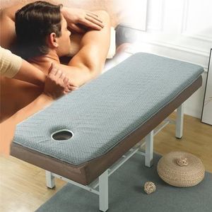 Schoonheidssalon Bed Matras Lash Bed Topper Massage Tafel Matras Met Breath Hole Velvet Dicken Spa Bed Geheugenschuim Matraskussen Cover Vierkant/Rond/Trapeziumvormige Hoofd,03 t,80 * 185cm