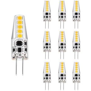 BBPM Dimbare G4 LED-lampen 12V-lamp, koud wit 6000K 5W vervanging voor G4 50W-halogeenlampen, geen flikkerende LED G4-pinbasislamp, 10 stuks,Cool white 6000k,3W