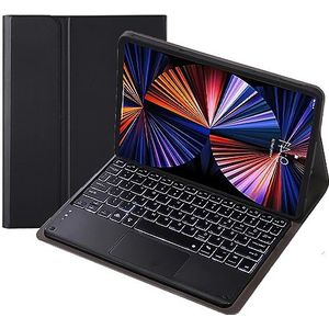 HEUCYL Keyboard Case for Lenovo Tab P12 12,7 inch TB370FU 2023 Releasetablet, Afneembaar Draadloos Bluetooth 7 Kleuren Backlit Touchpad Toetsenbord, Ultradun En Lichtgewicht Smartcase,zwart